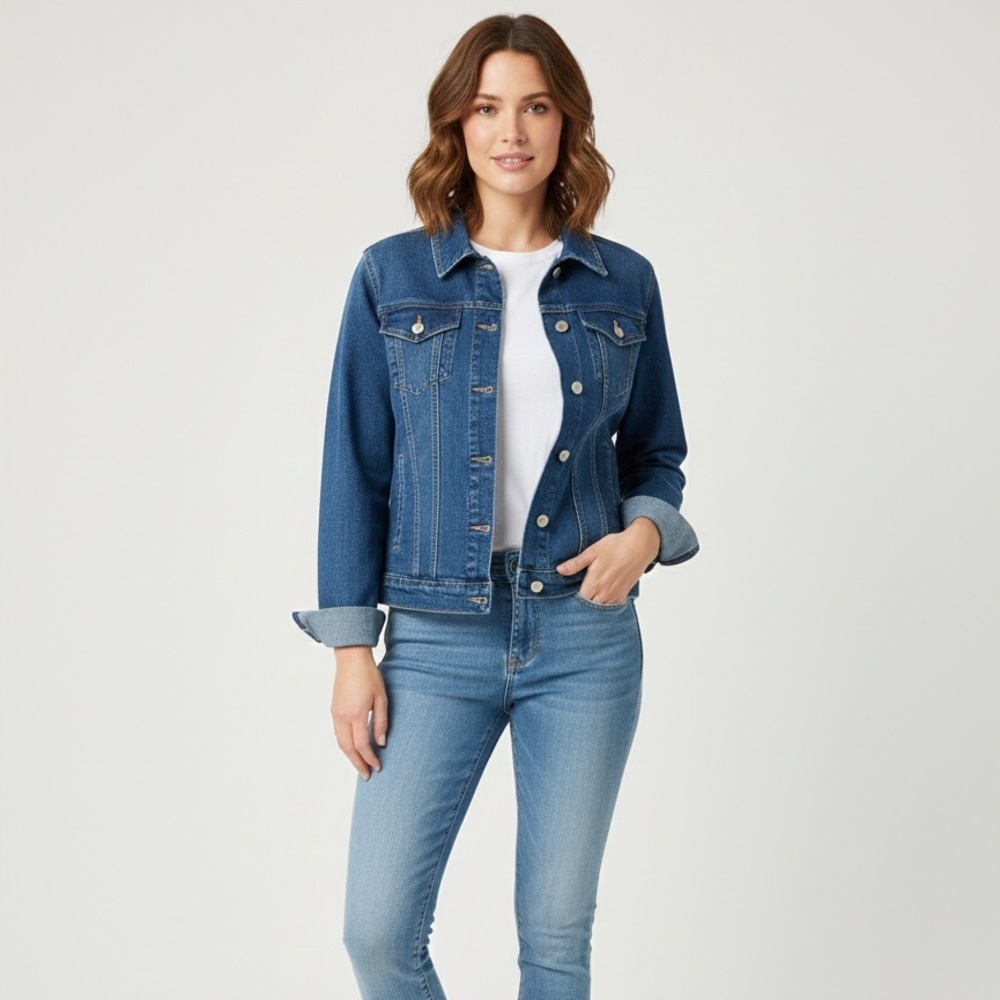Haggar Women's Blue Denim Jean Jacket size 10